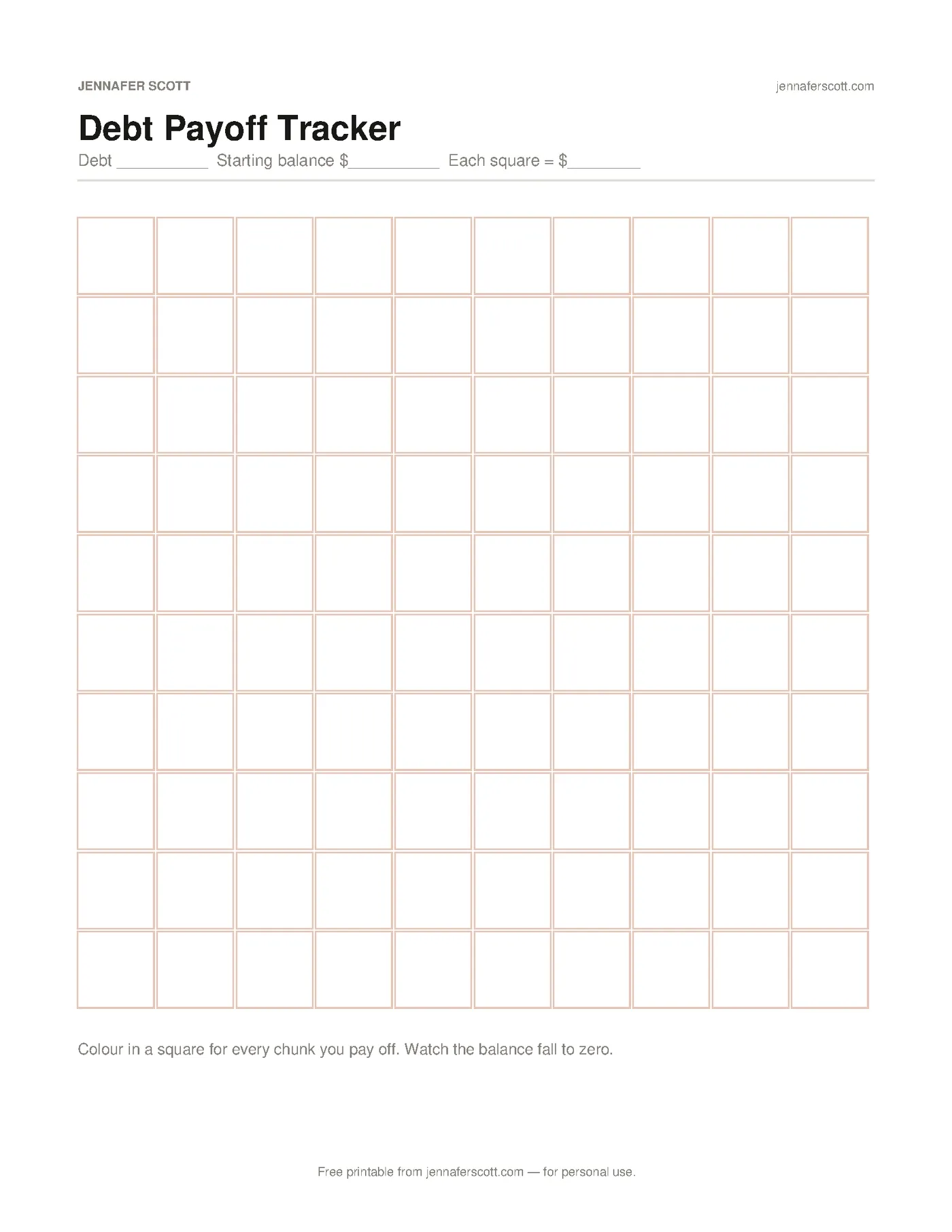 Free Printable Debt Payoff Tracker — printable preview