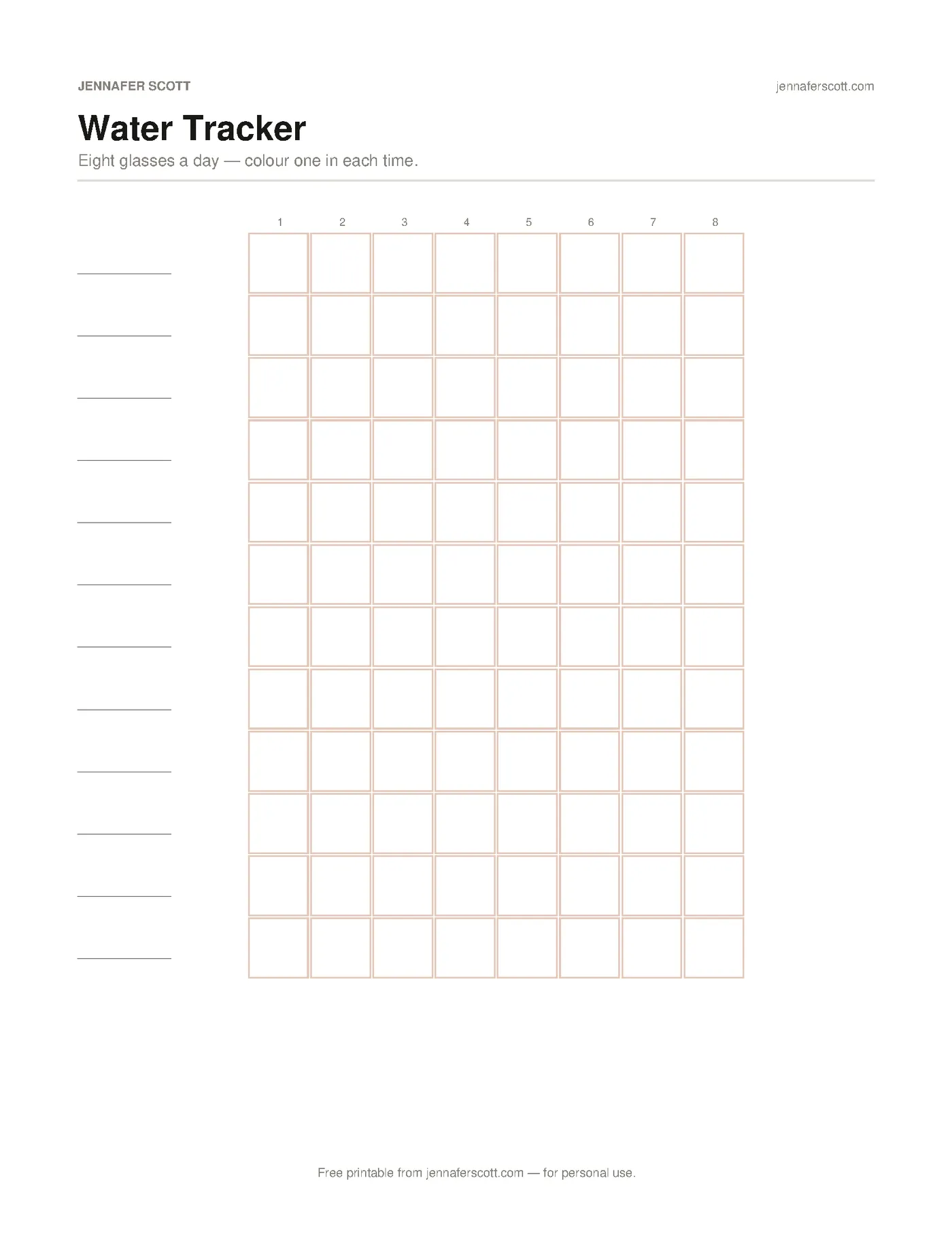 Free Printable Water Tracker — printable preview